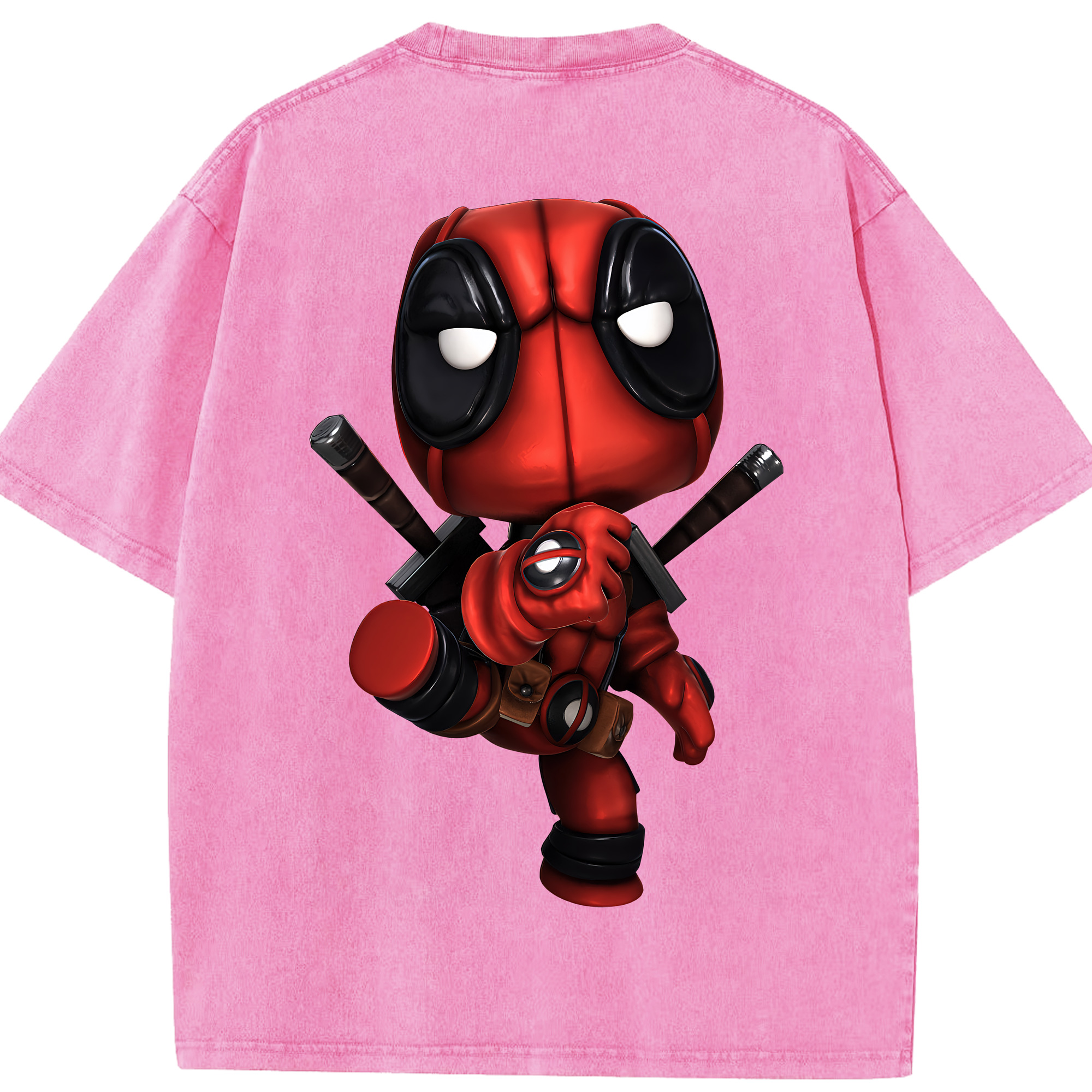 （画像用） Deadpool デッドプール 綿100% ヴィンテージ風 半袖Tシャツ（背面プリント）